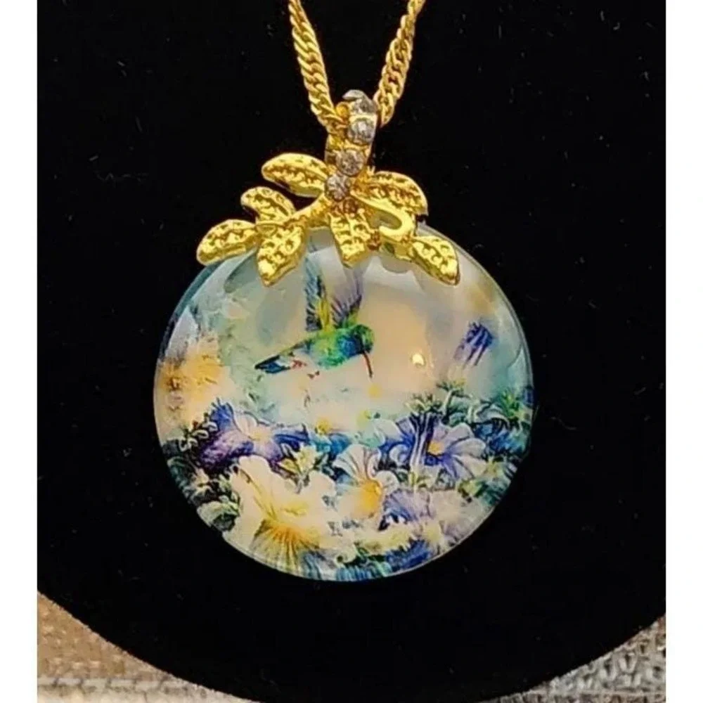 LENA LIU Hummingbird Necklace 18K Yellow Gold Over 925 Sterling Silver 18